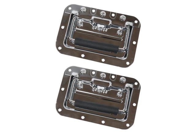 HMF 14992-09 Klappgriff 2er Set Einbauschale Gefedert 16 x 107 cm Silber