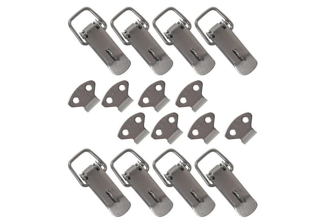HMF 14980-09 Edelstahl Spannverschluss mit Schlossöse 8 Stück 27 x 75 mm Silber