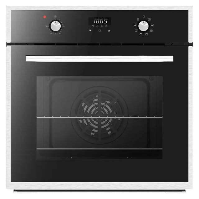 PKM Einbaubackofen EB9 Schwarz mit Edelstahlrahmen