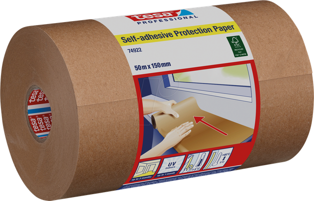 Tesa Selbstklebendes Schutzpapier 50 m x 150 mm
