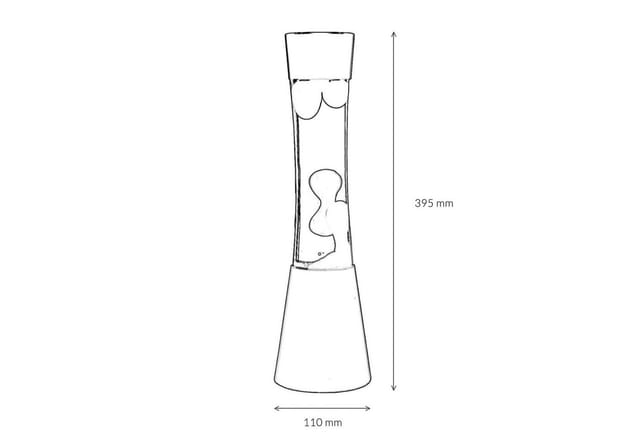 EASYLIGHT Lavalampe Rot 39,5 cm Hoch mit Leuchtmittel Retro Design