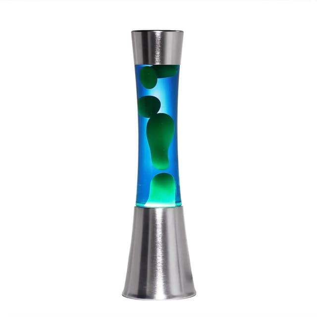 EASYLIGHT Lavalampe Chrom Blau Grün 39,5 cm Hoch mit Leuchtmittel Sandro