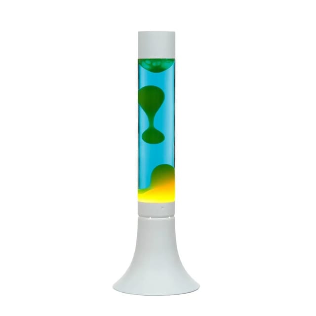 EASYLIGHT Lavalampe Weiß Blau Gelb 37,5 cm Hoch mit Leuchtmittel Yvonne