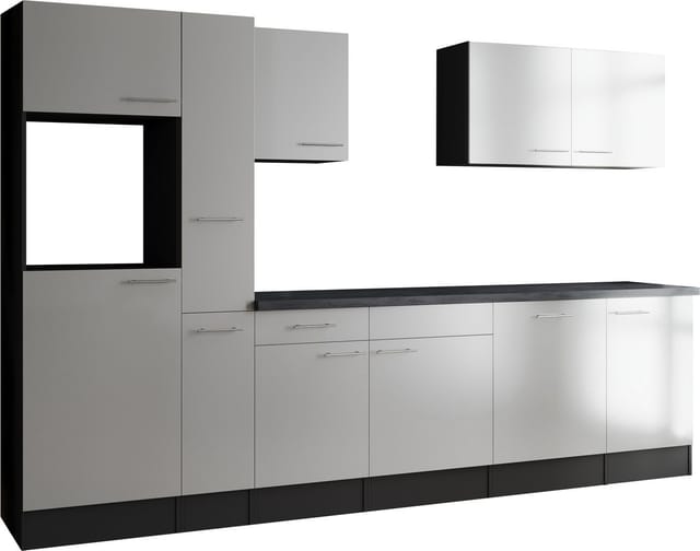 Respekta Küchenzeile Oliver 310 cm Weiß ohne E-Geräte