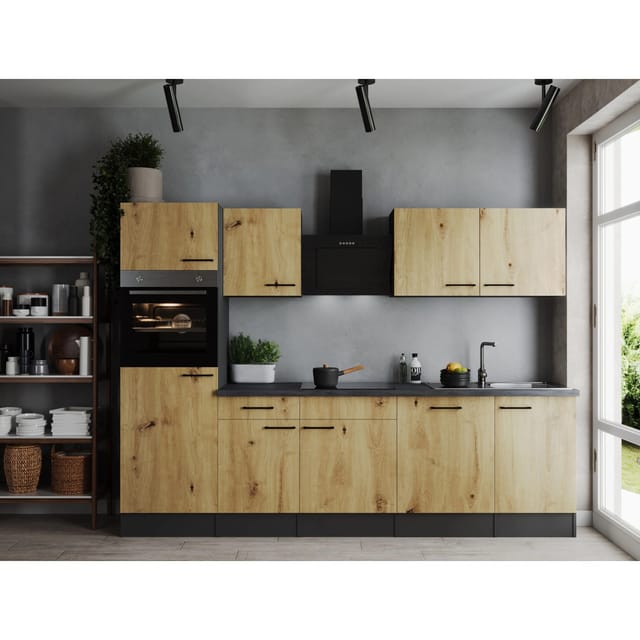 Respekta Küchenzeile Oliver 280 cm Artisan Eiche