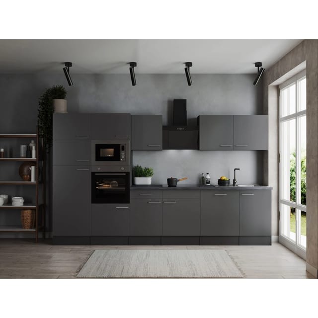 Respekta Küchenzeile Oliver 340 cm Grau