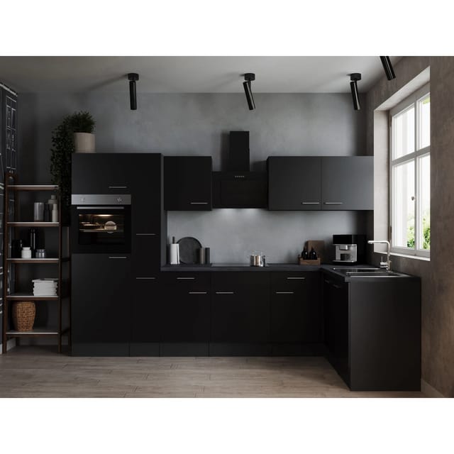 Respekta Winkelküche Oliver 310 cm Schwarz