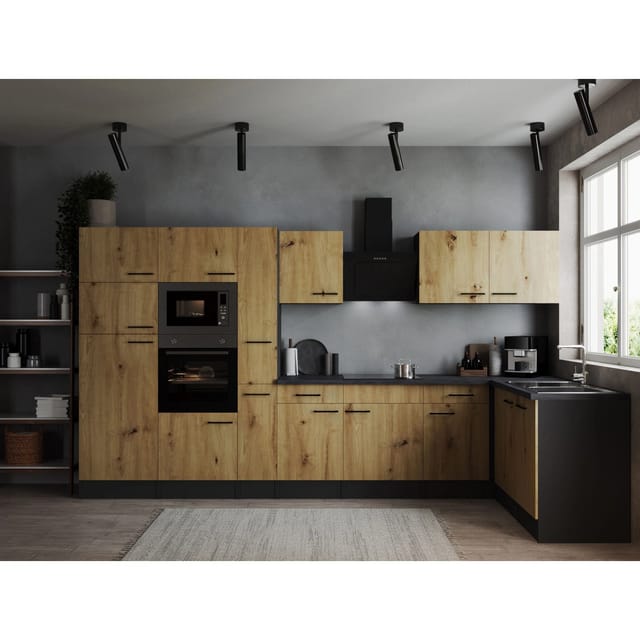 Respekta Winkelküche Oliver 370 cm Artisan Eiche