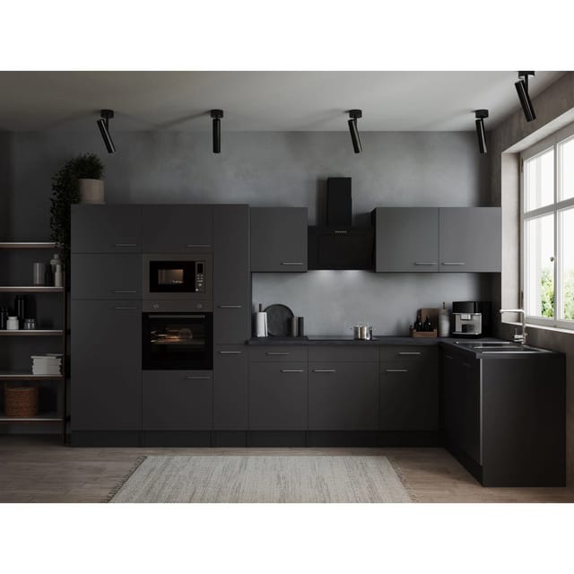 Respekta Winkelküche Oliver 370 cm Grau