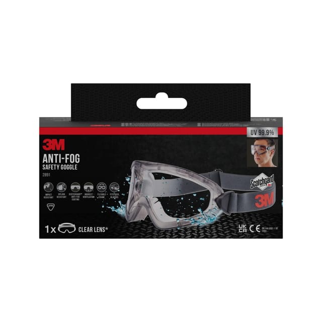 3M Schutzbrille Anti-Fog Antibeschlag Indirekte Belüftung Klarsichtscheibe
