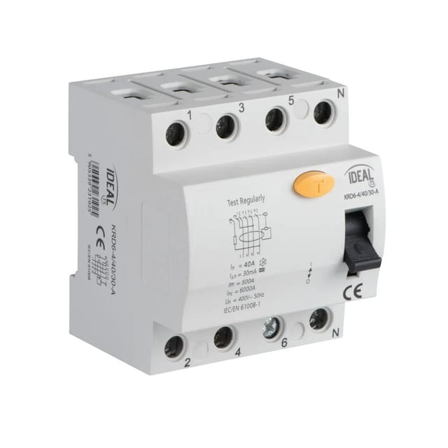 Kanlux Fehlerstromschutzschalter FI-Schalter 4P KRD6-4/40/30-A, Typ A