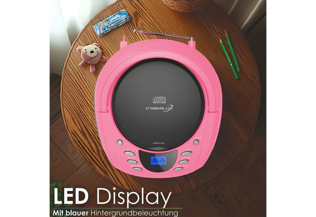 Cyberlux CL-720 CD-Player Tragbar CD/MP3/USB Radio Pink