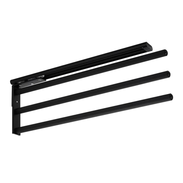 SOTECH Aluminium Handtuchhalter TED 3 Armig 450 bis 730 mm Ausziehbar Drehbar Schwarz Matt