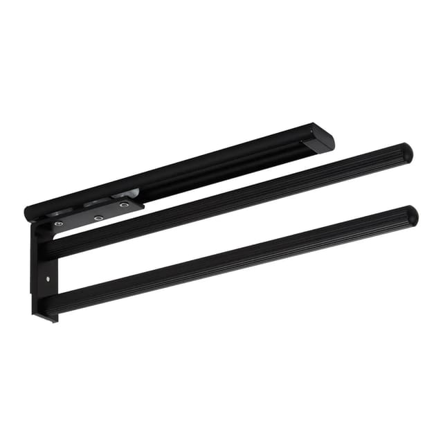 SOTECH Aluminium Handtuchhalter TED 2 Armig 325 bis 487 mm Ausziehbar Drehbar Schwarz Matt
