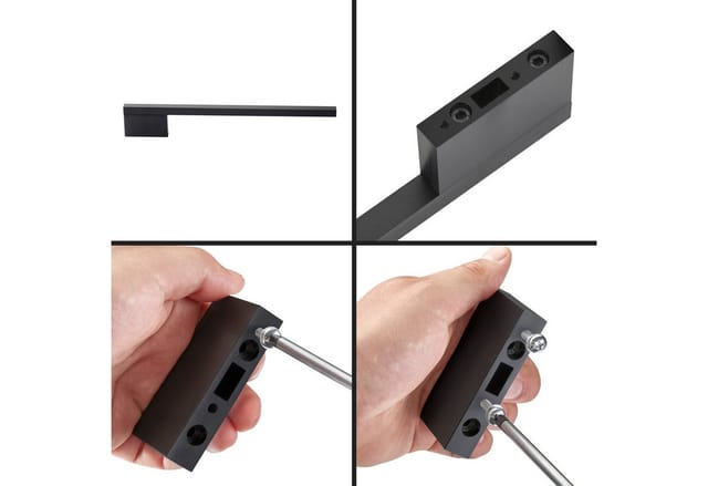 SOTECH Aluminium Handtuchhalter PARAT II 390 x 60 x 15 mm Schwarz Matt für Schrankmontage