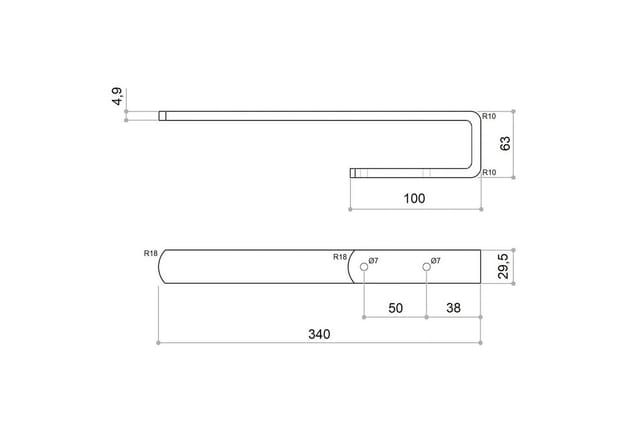 SOTECH Handtuchhalter PAN II 340 mm Echt Edelstahl Poliert