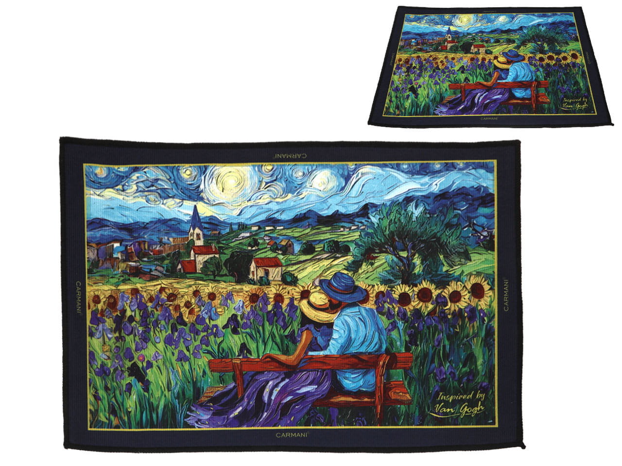 Carmani, Nachttischvorleger 60x40cm - Inspiriert Von Van Gogh