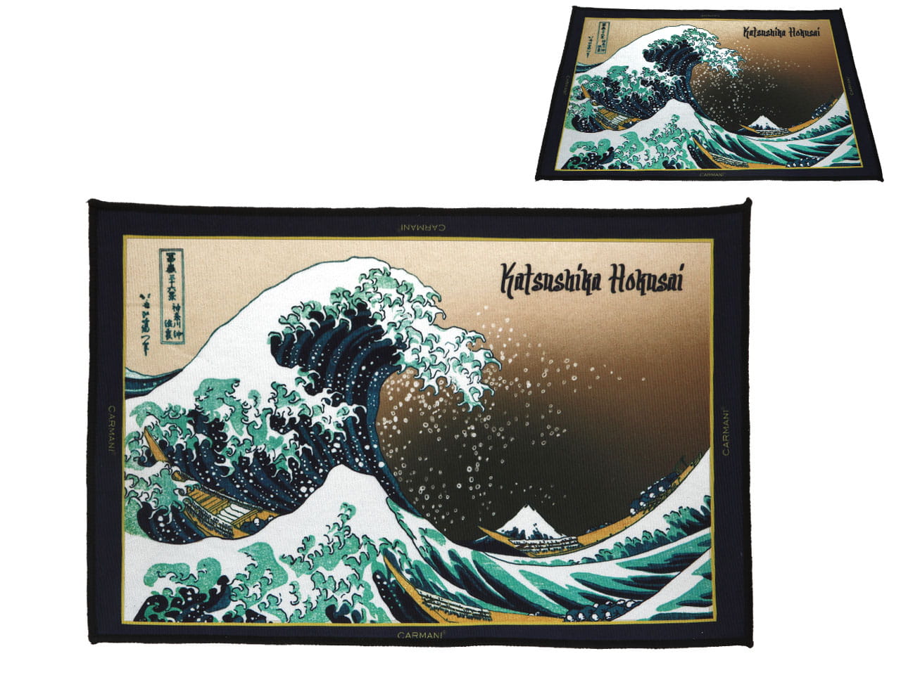 Carmani, Nachttischteppich 60x40cm – Hokusai Katsushika/die Große Welle Vor Kanagawa