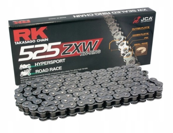 Rk Antriebskette 525zxw-124 (xw-ring) Mit Anstoß (clf) Inklusive, Standardfarbe (kapazität: Bis Zu 1300 Ccm) (46,4 Kn)