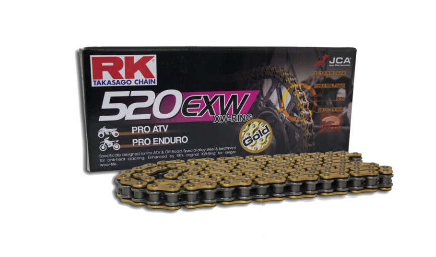 Rk Antriebskette Gb520exw-120 (xw-ring) Mit Öse (clf), Goldfarben, Inklusive (tragfähigkeit: Bis Zu 750 Ccm) (34,3 Kn)