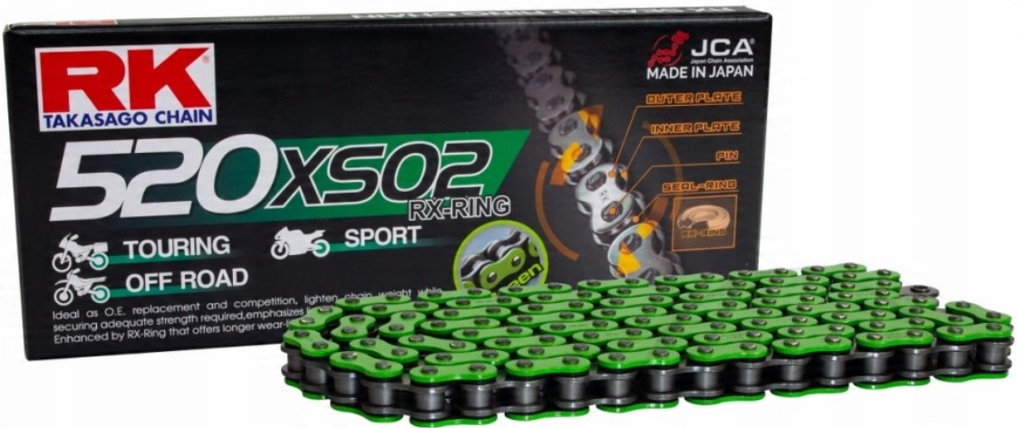 Rk Antriebskette (motocross) 520mxz5-120 Glieder (cl) Inklusive Farbe Grün (kapazität: Bis Zu 500 Ccm) (37,8 Kn)