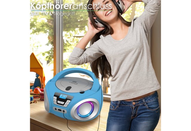 Cyberlux CL-900 CD-Player mit LED-Discolichter CD/MP3/USB Radio Blau