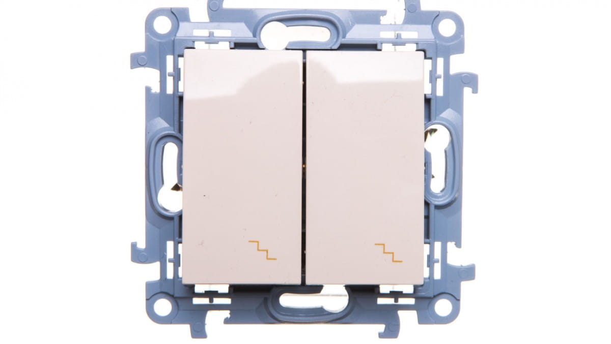 Simon 10 Doppeltreppenschalter 10ax Creme Cw6/2.01/41