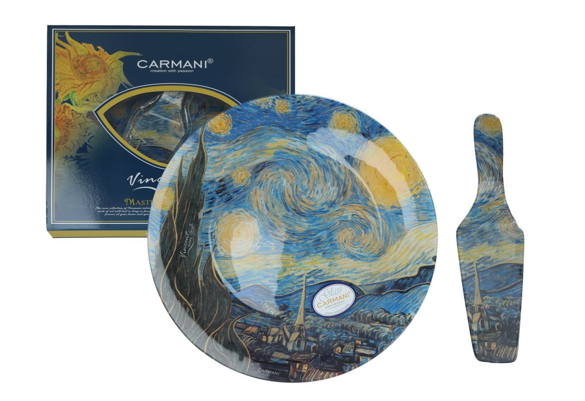 Carmani, Dekorativer Und Praktischer Teller Mit Spatel – Van Gogh/sternennacht