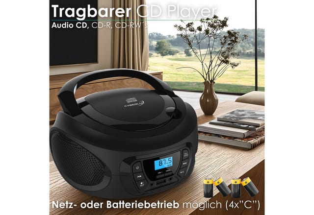 Cyberlux CL-600 CD-Player Tragbar CD/MP3/USB Radio Schwarz