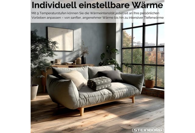 Steinborg SB-9524 Heizdecke mit Timer 9 Temperaturstufen 180x130 cm