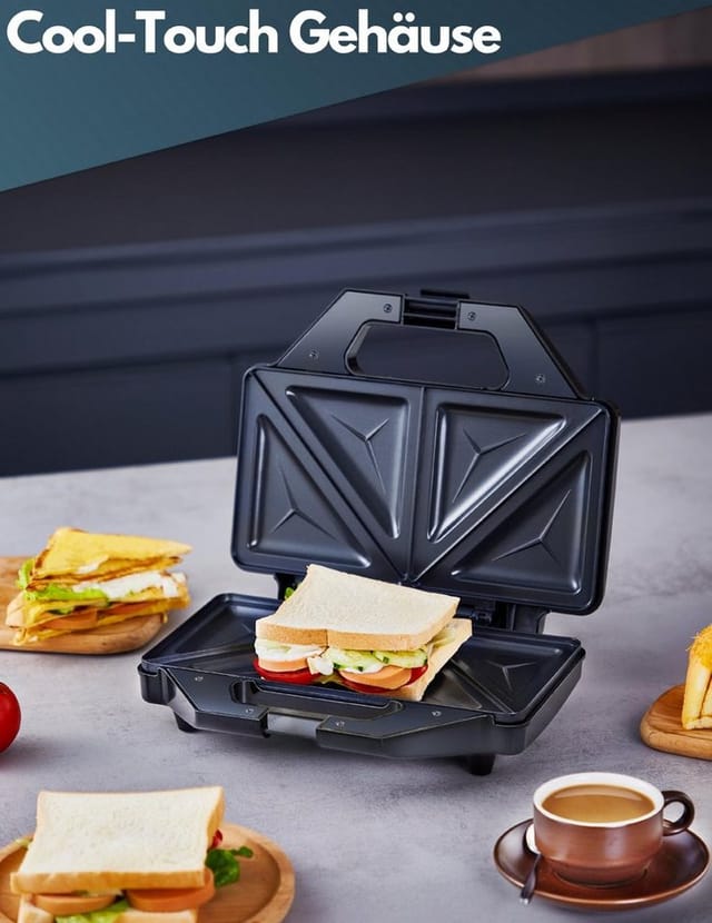 Steinborg SB-2110 Sandwich Maker mit Anti-Haftbeschichtung 1000 Watt