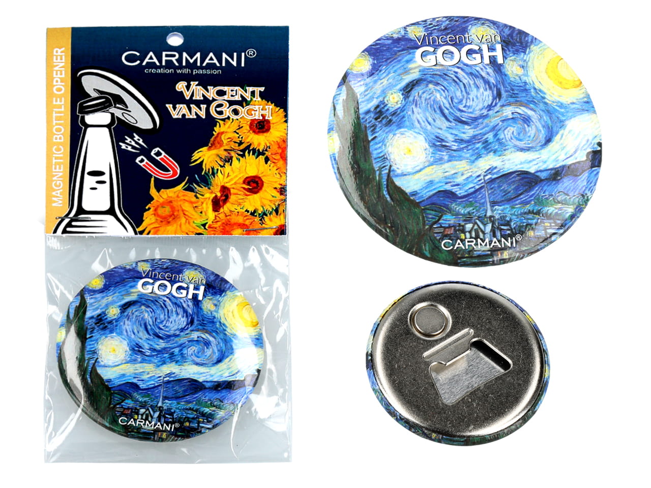 Flaschenöffner Mit Magnet – V. Van Gogh, Sternennacht (carmani)