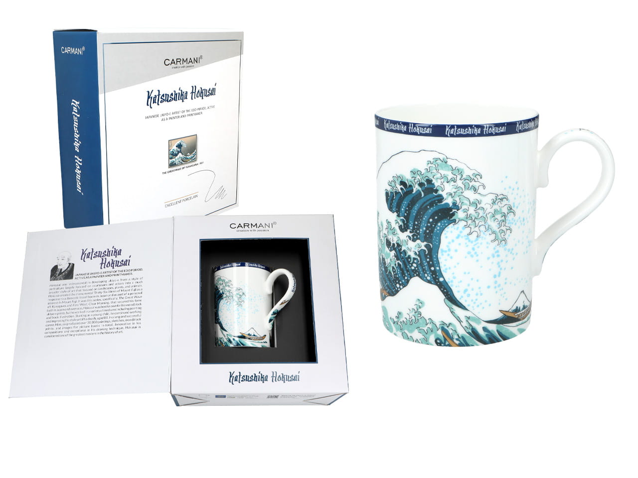 Carmani, Tasse 370 Ml – Hokusai Katsushika/ukiyo-e, Die Große Welle In Kanagawa