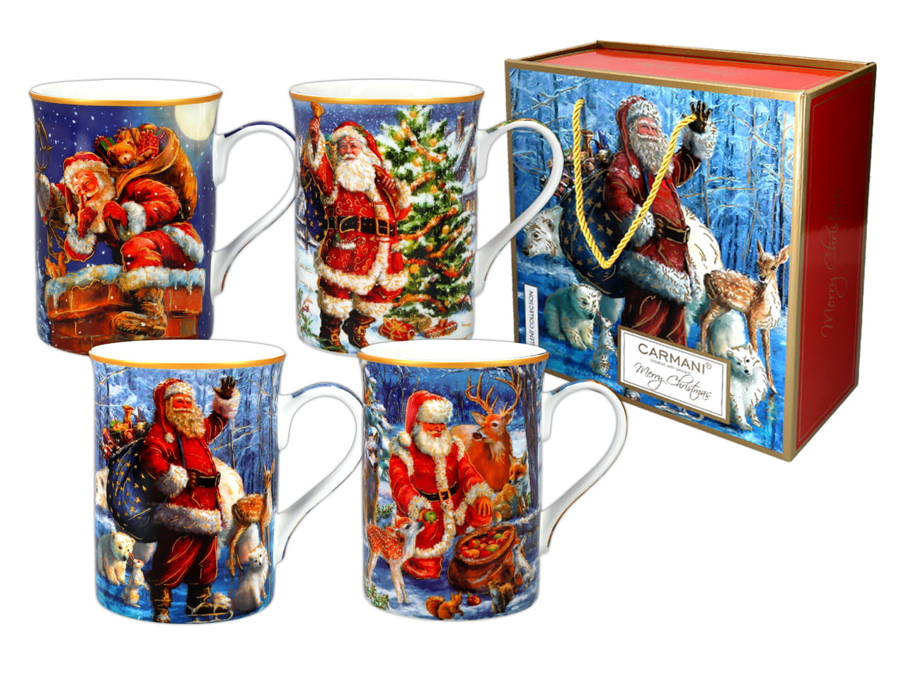 Carmani, 4 Weihnachtstassen – Weihnachtsmann