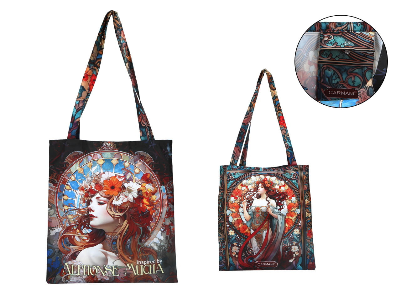 Carmani, Schultertasche/kleine Einkaufstasche - Alfons Mucha