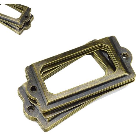 Metall-etikettenhalter – 70 X 33 Mm – Antikbronze-finish – Für Schubladen, Schränke, Boxen, Aktenordner – 12er-pack
