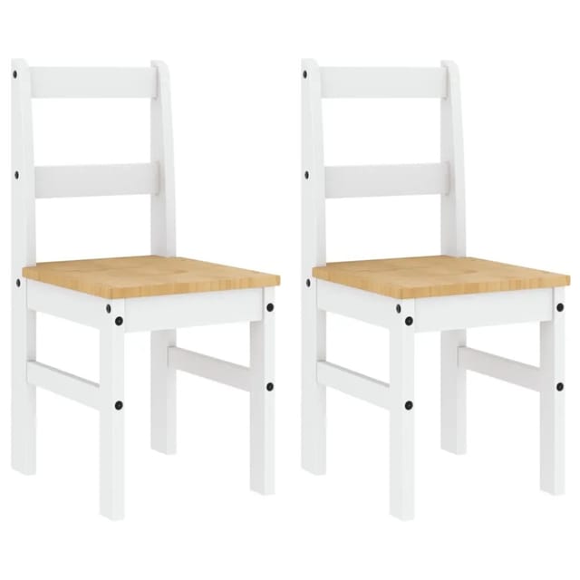 vidaXL Essstühle 2 Stk Panama Weiß 40x46x90 cm Massivholz Kiefer 4005731
