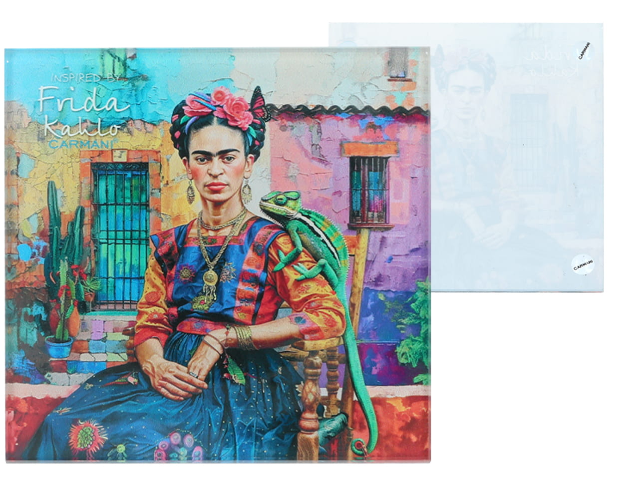 Carmani, Glasuntersetzer Ca. 11,5 X 11,5 Cm, Inspiriert Von Den Gemälden Von Frida Kahlo