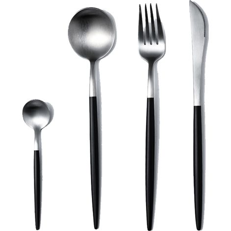 Besteckset Aus Edelstahl 304 – Geschirr Für 8 Personen – Satinierte Oberfläche – Spülmaschinenfest – Komplettes Set Aus Gabeln, Messern Und Löffeln