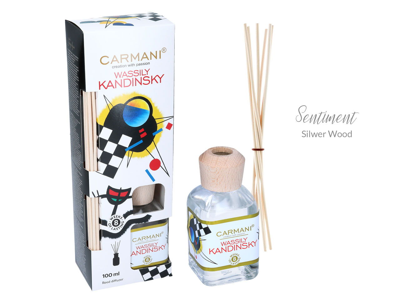 Carmani, W. Kandinsky – Duftdiffusor „sentiment“. Silberholz, 100 Ml