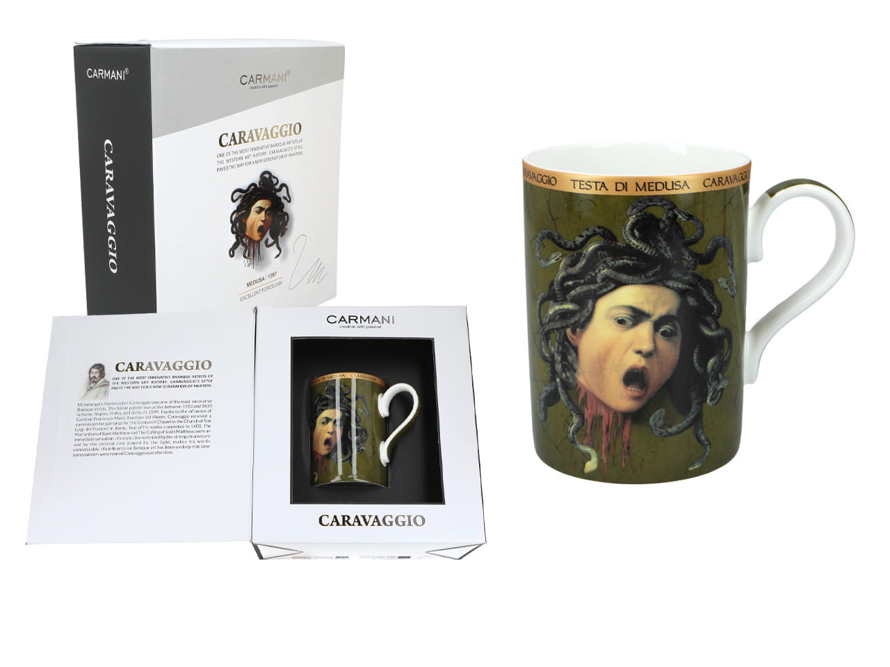 Carmani, 370-ml-becher – De Caravaggio/medusas Kopf