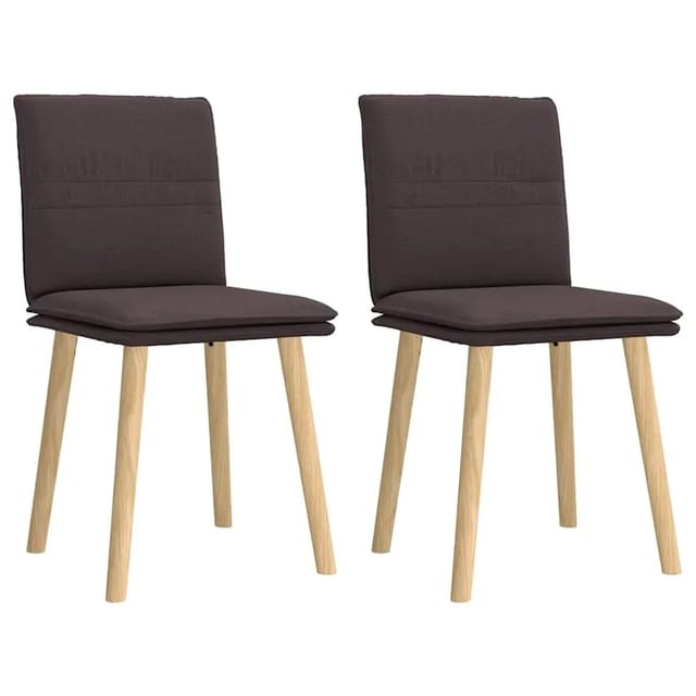 vidaXL Esszimmerstühle 2 Stk Dunkelbraun Stoff 4101259