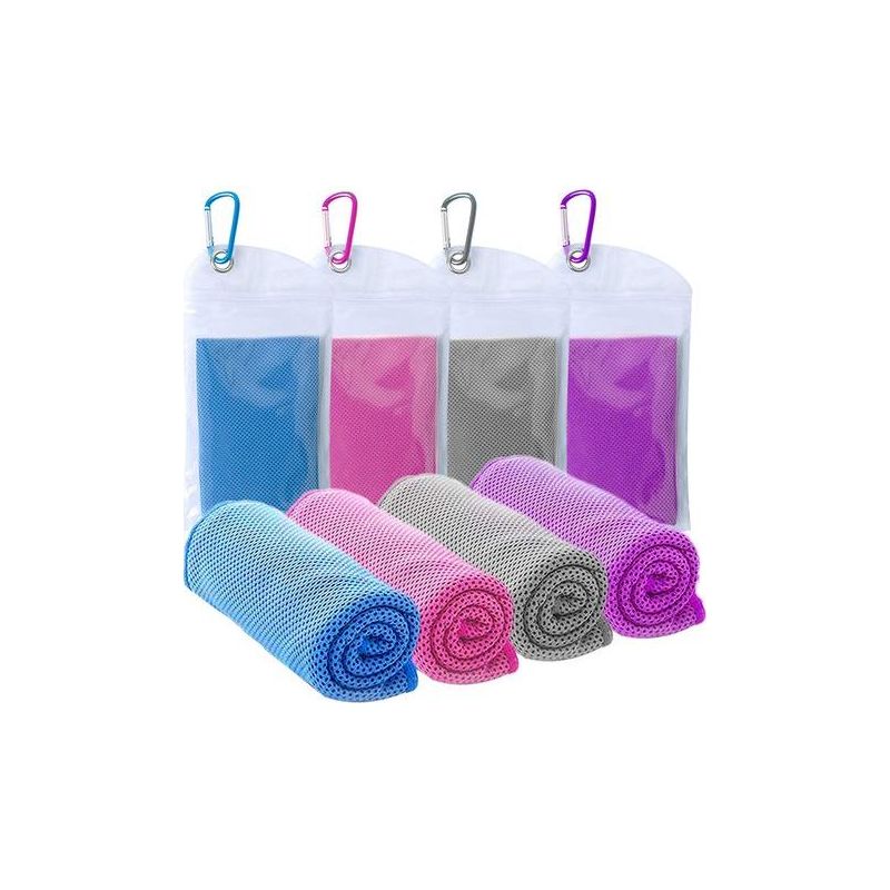Set Mit 4 Kühlhandtüchern, Sporthandtüchern, Eishandtüchern, Mikrofaser-kühlhandtüchern, Ideal Für Sport Und Fitness, Golf, Yoga, Laufen Und Reisen