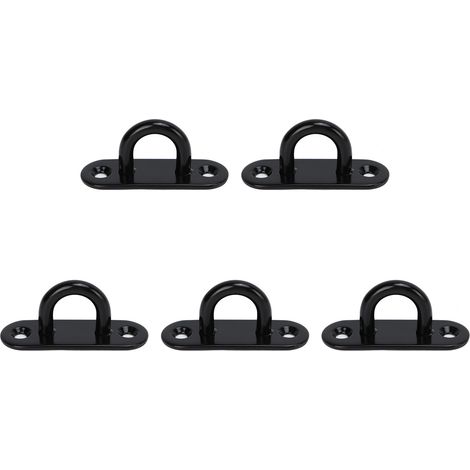 Ovale Ösenplatte – Edelstahl 304 – Schwarz – 6 Mm – Für Deckenleuchter, Ventilator, Sandsackschaukel – 5er-pack