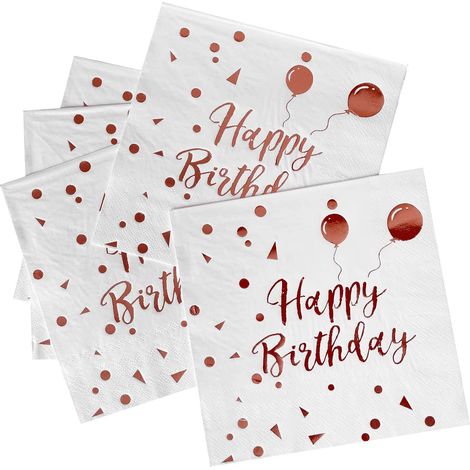 Papierservietten – 3-lagig – Roségold – Für Geburtstage, Hochzeiten, Partys – 100er-packung