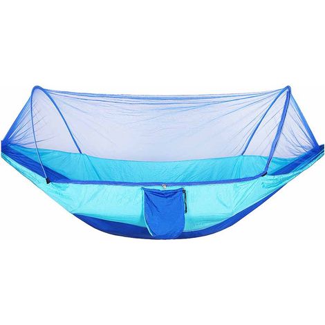 Camping-hängematte – Doppellagig, Nylon – Mit Integriertem Moskitonetz – Schnellaufbausystem – Für Den Außenbereich (garten Oder Balkon) – 1 Stück