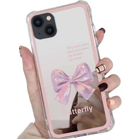 Stoßfeste Softcase-hülle Mit Spiegel – Kompatibel Mit Iphone 13 – Originaldesign – Verstärkter Eckenschutz – 1 Stück