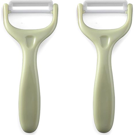 Keramik-schäler – Ultrascharfe Klinge – Ergonomischer, Rutschfester Griff – Für Gemüse, Obst, Zitrusfrüchte, Käse, Schokolade – 2er-set