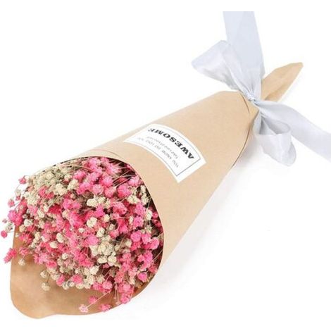 Trockenblumenstrauß – Naturgefärbtes Schleierkraut – Elegante Wohndekoration – Länge 35 Cm – 1 Stück
