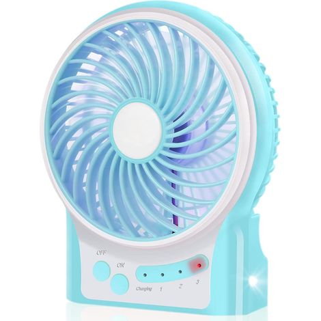 Tragbarer Tischventilator – 3 Geschwindigkeitsstufen – 2200 Mah Akku – Usb-anschluss – Für Büro, Camping Und Outdoor-aktivitäten – 1 Stück